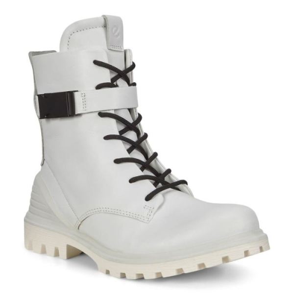 ECCO SHOES -TREDTRAY WOMEN'S MID-CUT BUCKLED BOOT-BRIGHT WHITE