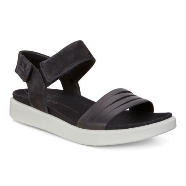 ECCO SHOES -FLOWT WOMEN'S FLAT SANDAL-BLACK/BLACK