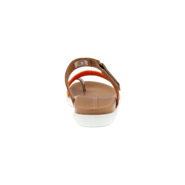 ECCO SHOES -SIMPIL SANDAL FLAT WOMEN'S TOE-LOOP SANDAL-STONE/CALENDULA/WHISKY