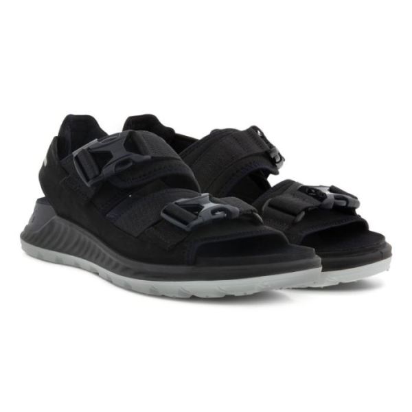 ECCO SHOES -EXOWRAP MEN'S 2 STRAP BUCKLE-BLACK/BLACK