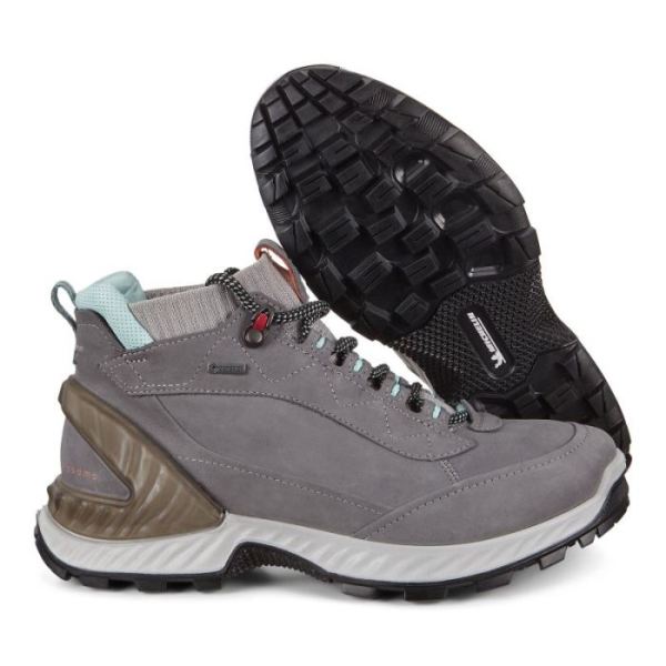 ECCO SHOES -EXOHIKE WOMEN'S HIGH-TITANIUM/CONCRETE