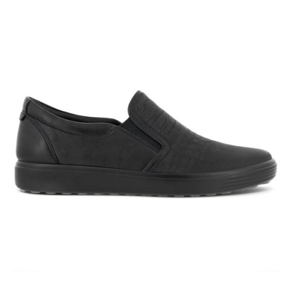 ECCO SHOES -SOFT 7 WOMEN'S STREET SLIP ON-BLACK/BLACK