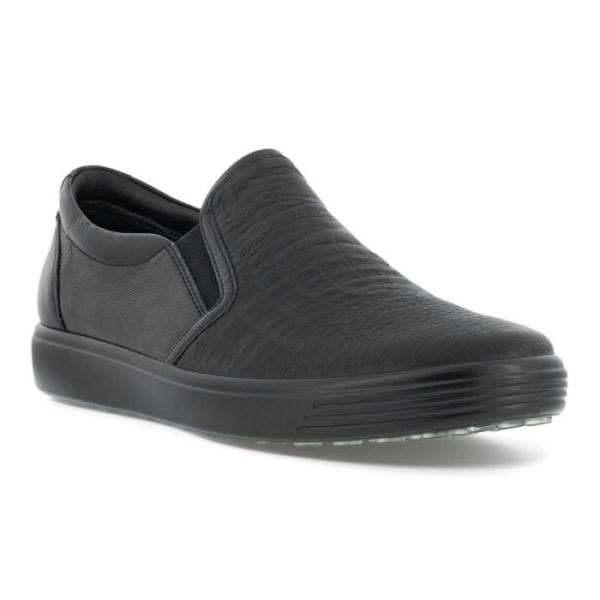 ECCO SHOES -SOFT 7 WOMEN'S STREET SLIP ON-BLACK/BLACK