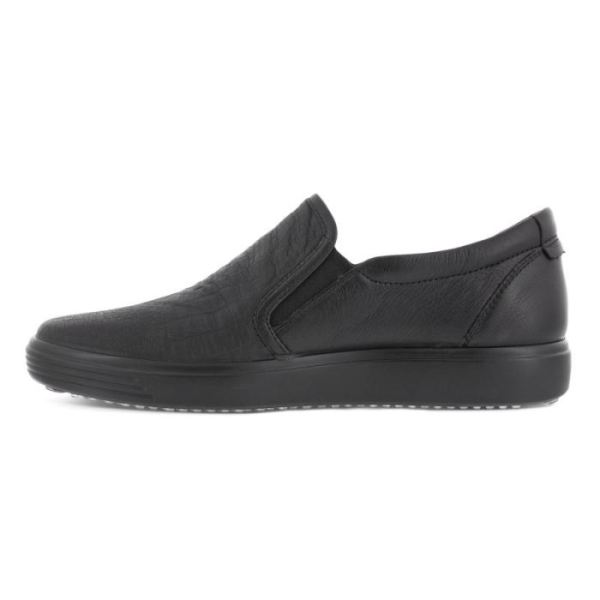 ECCO SHOES -SOFT 7 WOMEN'S STREET SLIP ON-BLACK/BLACK