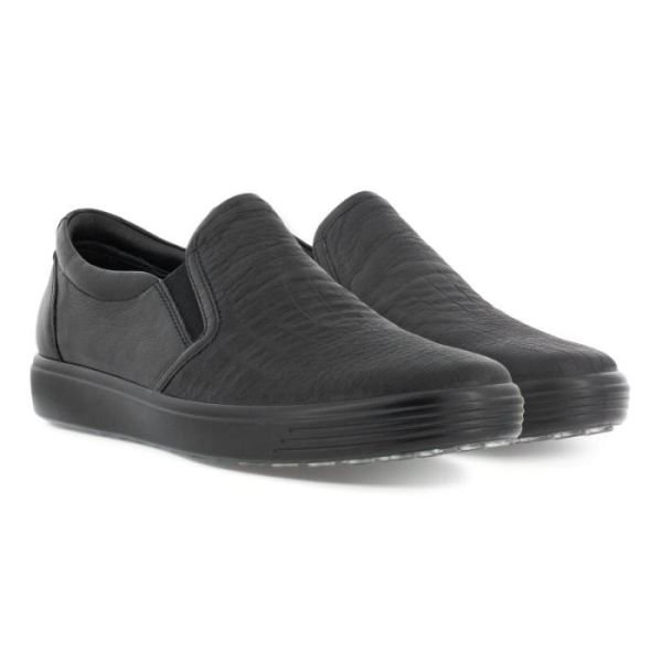 ECCO SHOES -SOFT 7 WOMEN'S STREET SLIP ON-BLACK/BLACK