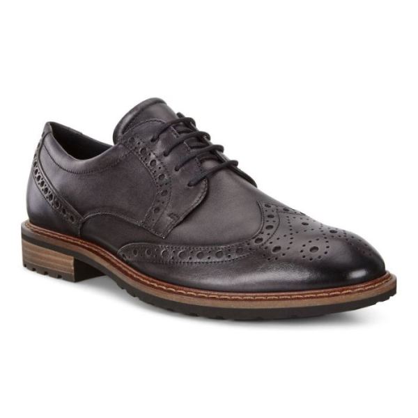 ECCO SHOES -VITRUS I WING TIP TIE-MOONLESS