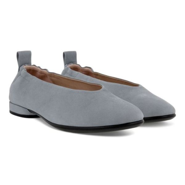 ECCO SHOES -ANINE WOMEN'S FLAT BALLERINA-SILVER GREY