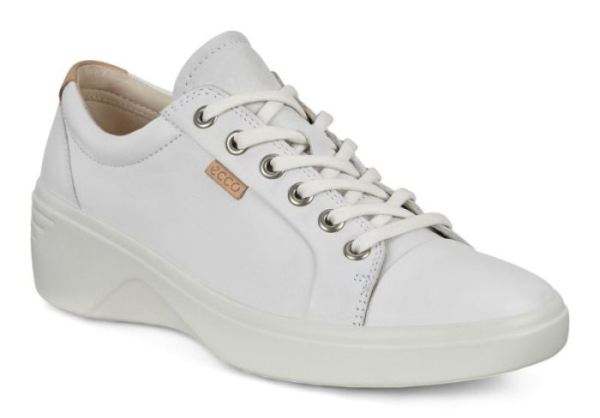 ECCO SHOES -SOFT 7 WEDGE WOMEN'S SHOES-WHITE