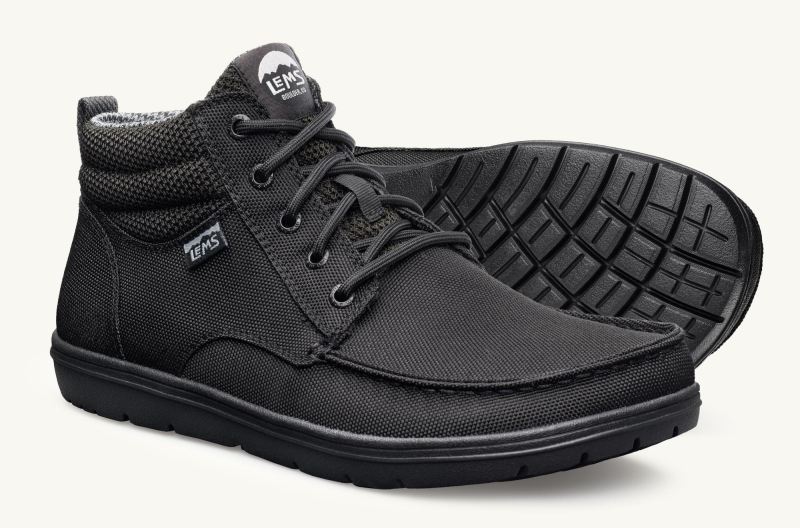 LEMS | MEN'S BOULDER BOOT MID VEGAN-Jet Black