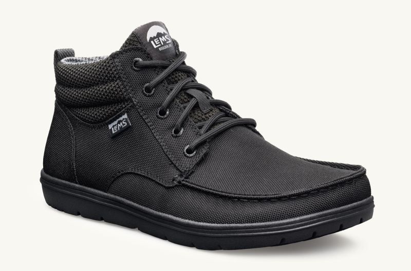 LEMS | MEN'S BOULDER BOOT MID VEGAN-Jet Black