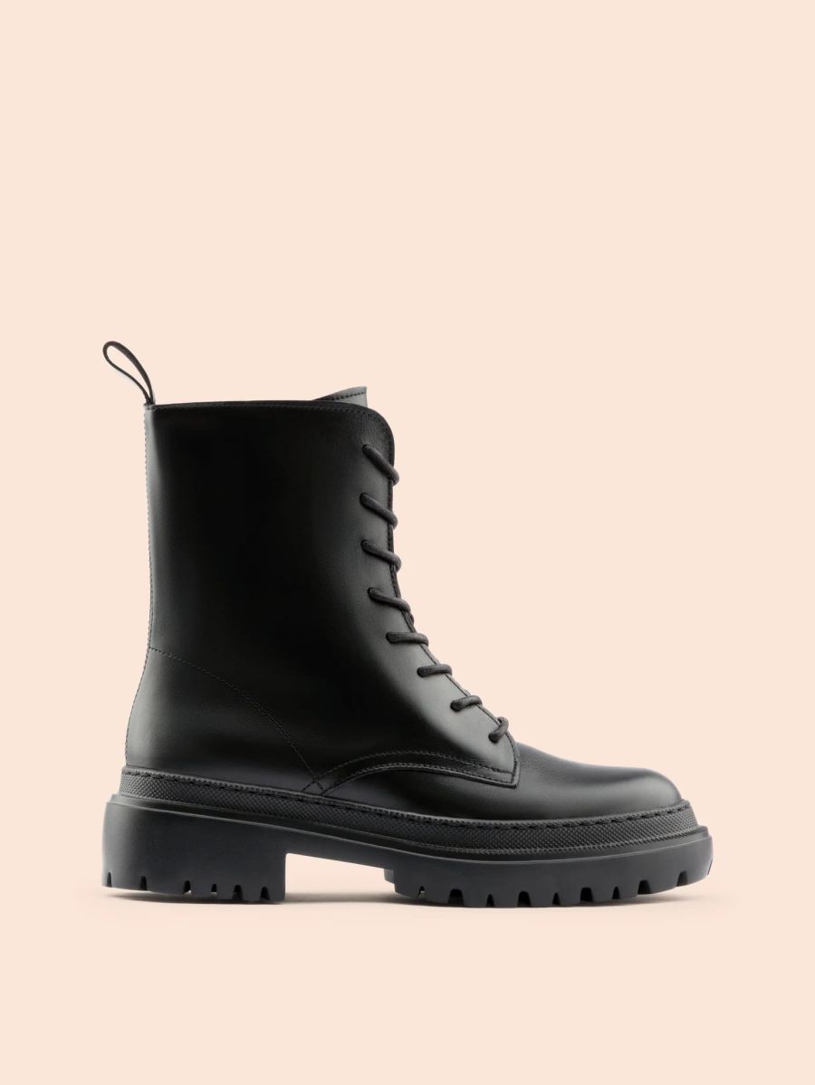 Maguire | Women's Belluno Black Leather Boot Combat Boot | Special Offer