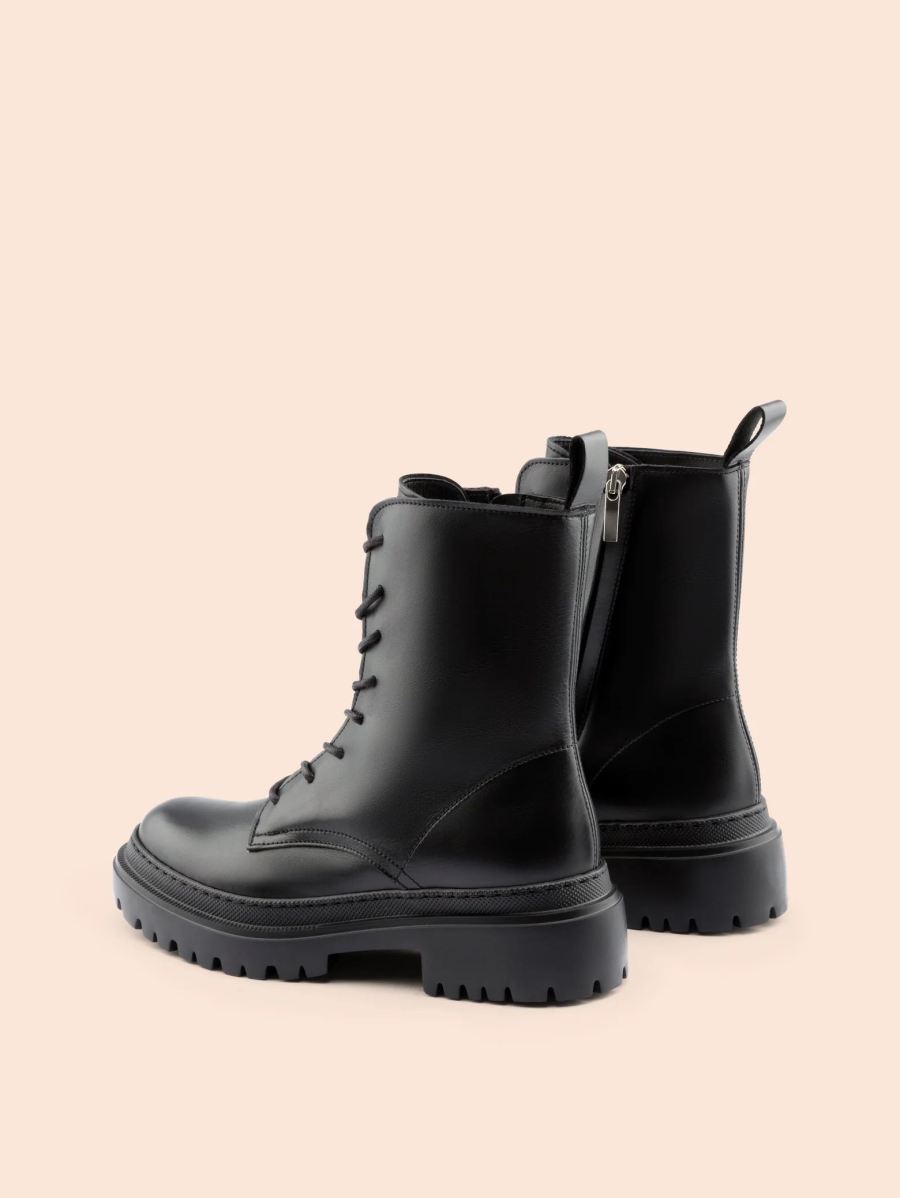 Maguire | Women's Belluno Black Leather Boot Combat Boot | Special Offer