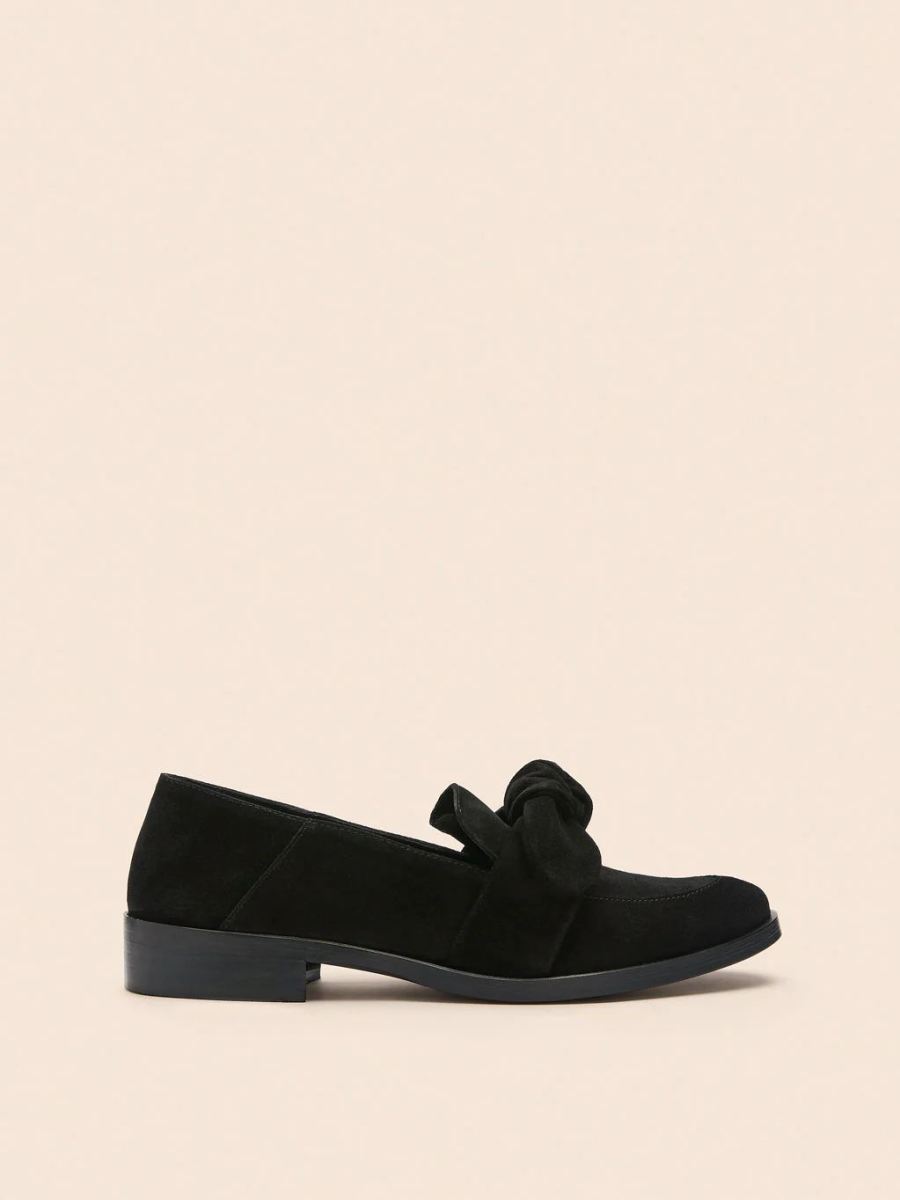 Maguire | Women's Valencia Black Suede Loafer Bow Loafer | Special Offer