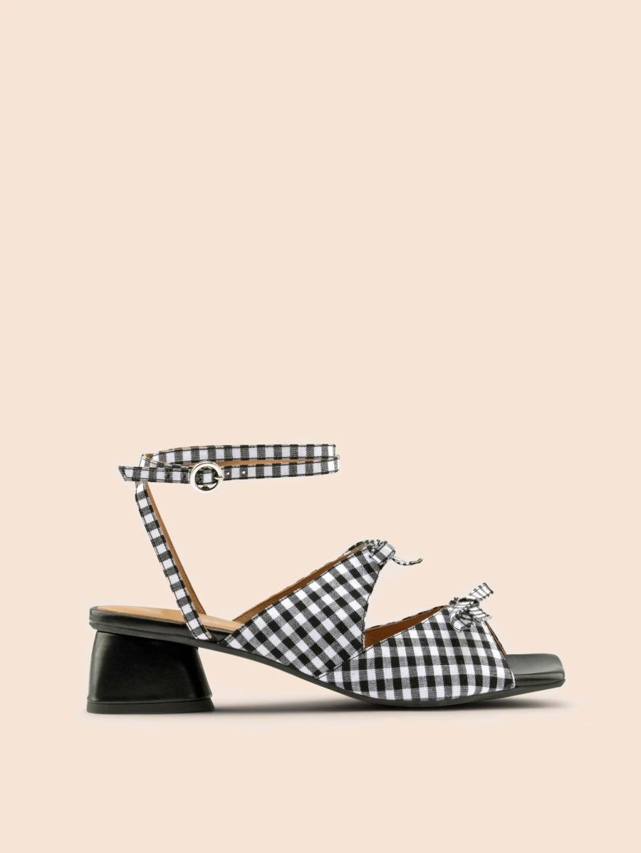 Maguire | Women's Mira Black Gingham Heel Last Units | Special Offer