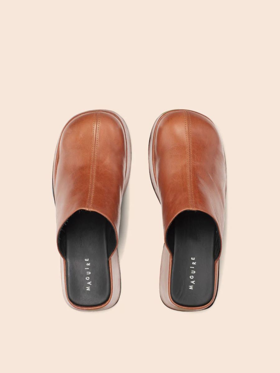 Maguire | Women's Vera Caramel Clog Platform Mule | Special Offer