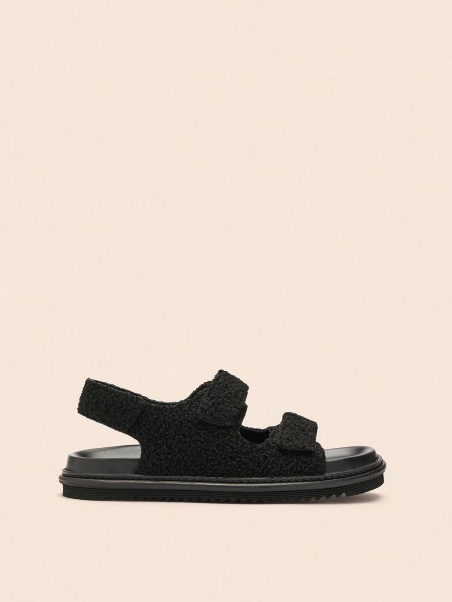 Maguire | Women's Tavira Black Teddy Sandal Last Units | Special Offer