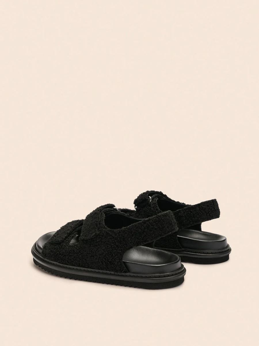 Maguire | Women's Tavira Black Teddy Sandal Last Units | Special Offer