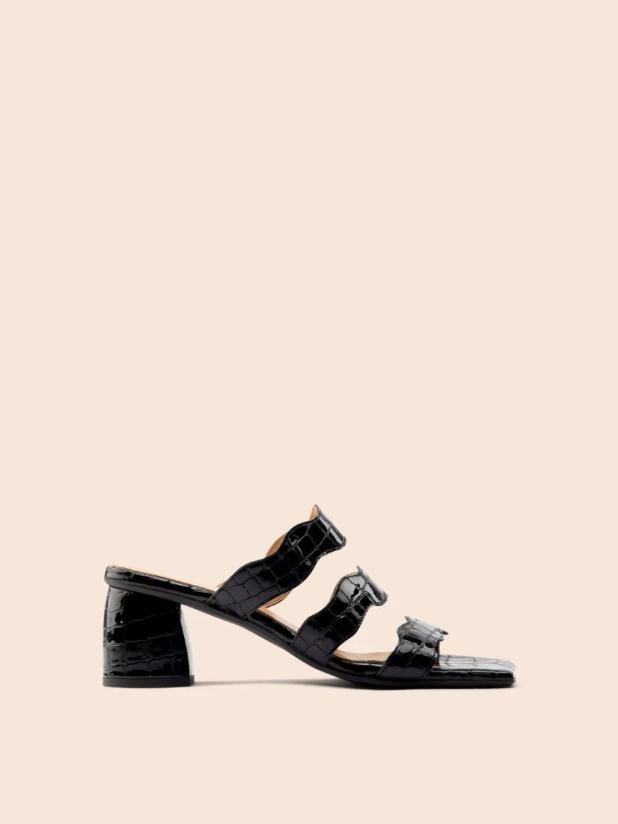 Maguire | Women's Riva Black Croco Heel Heeled Sandal | Special Offer