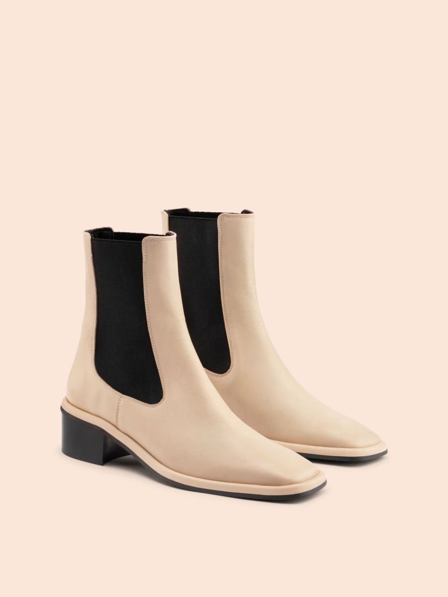 Maguire | Women's Morella Beige Boot Heeled Chelsea Boot | Special Offer