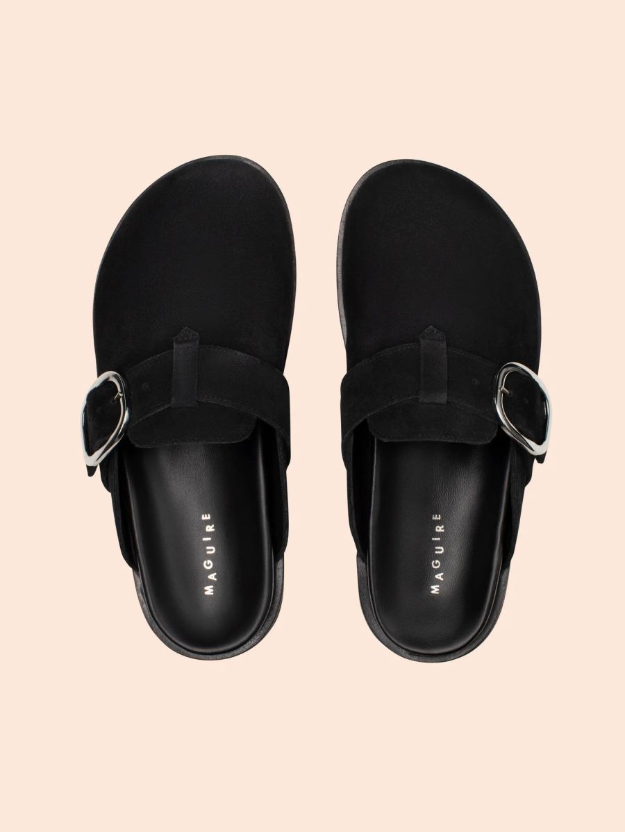 Maguire | Women's Gaia Black Clog Buckle Clog | Special Offer