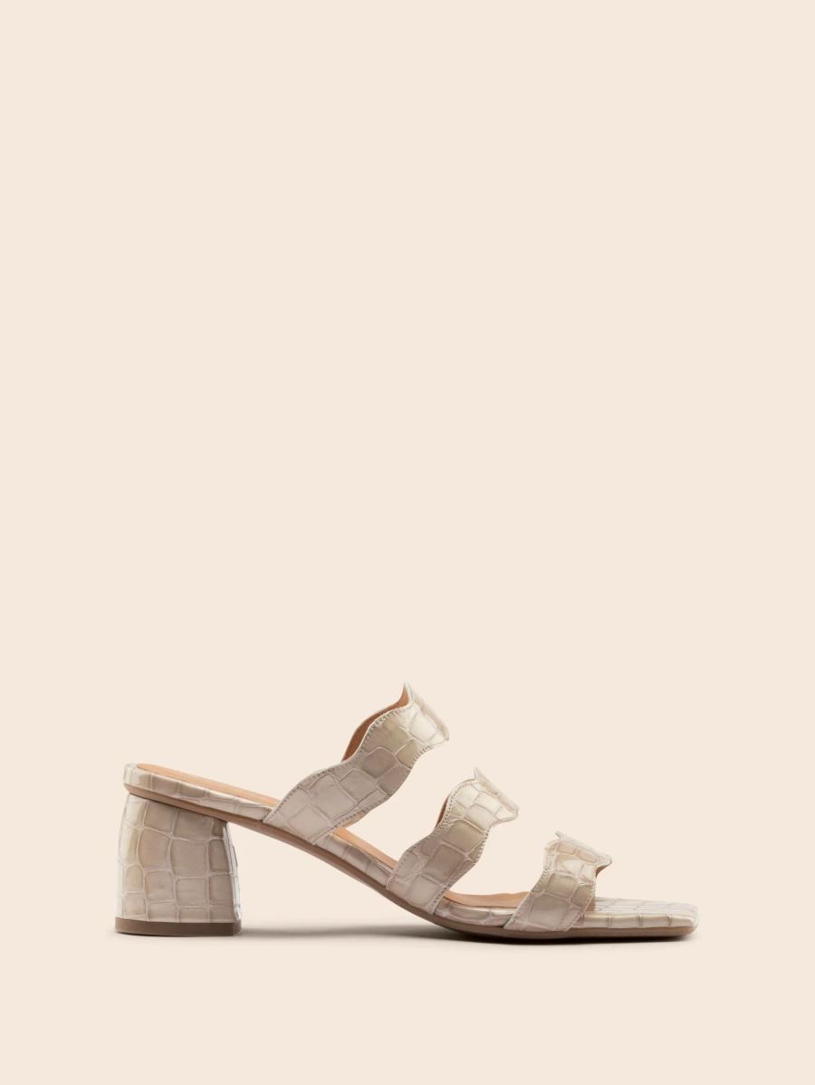 Maguire | Women's Riva Beige Croco Heel Heeled Sandal | Special Offer