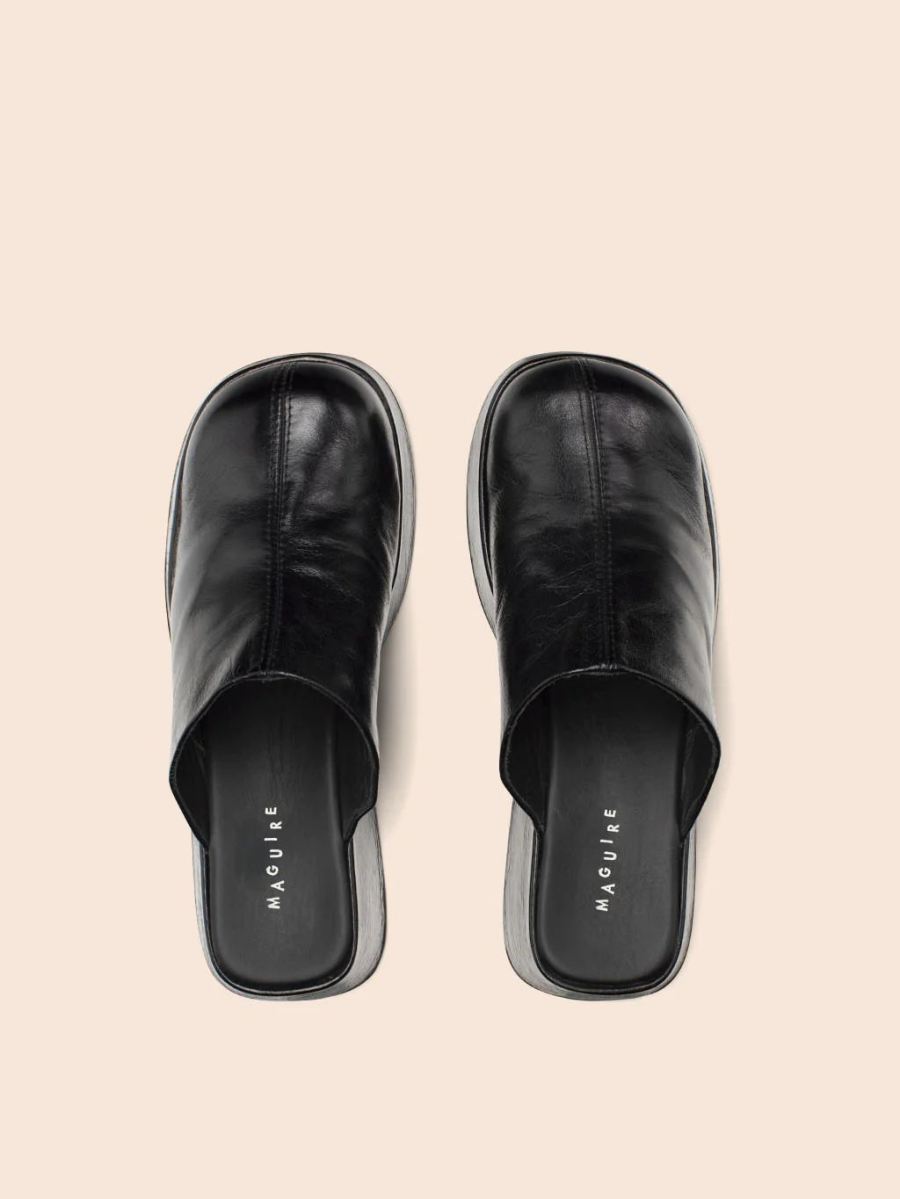 Maguire | Women's Vera Black Clog Platform Mule | Special Offer