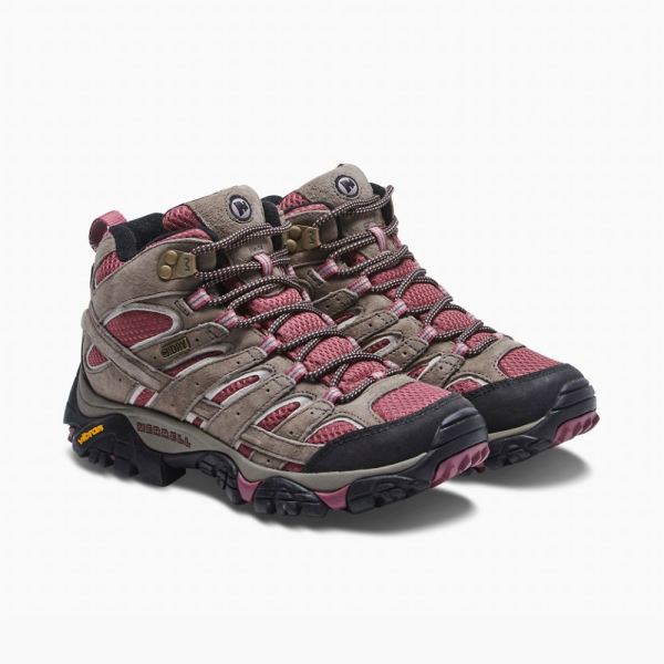 Merrell |  Moab 2 Mid Waterproof-Boulder/Blush