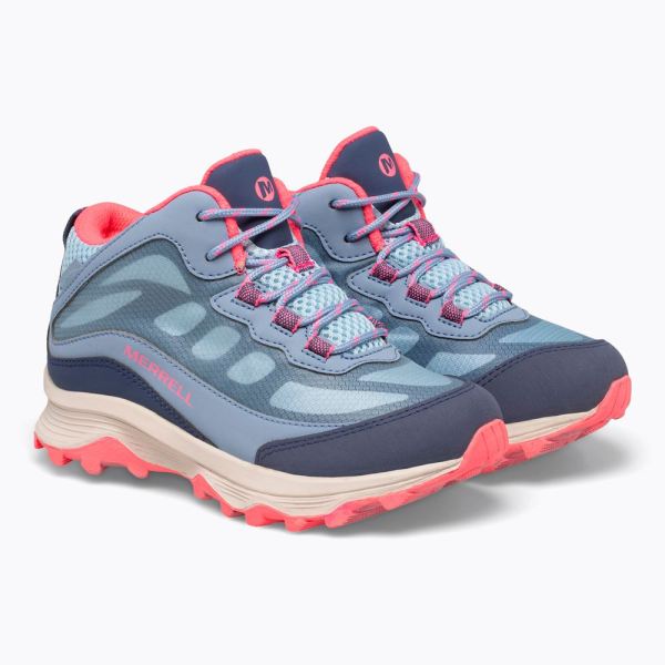 Merrell |  Moab Speed Mid Waterproof-Dusty Blue/Coral