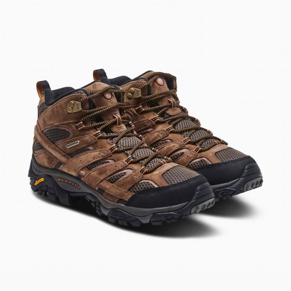 Merrell |  Moab 2 Mid Waterproof Wide Width-Earth