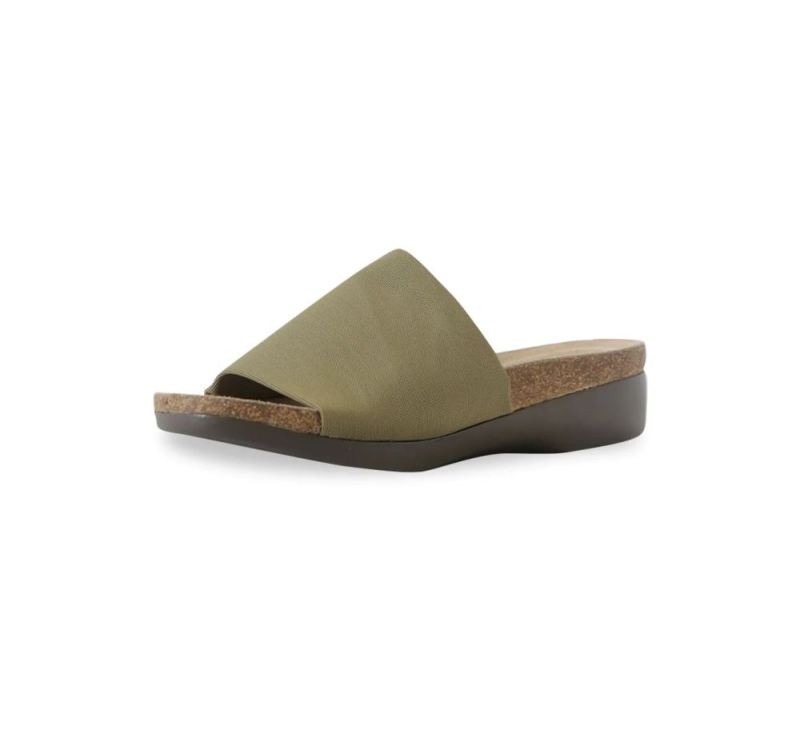 Munro Sandals | Women'S Casita-Olive Green Stretch Fabric | Quick Ship!