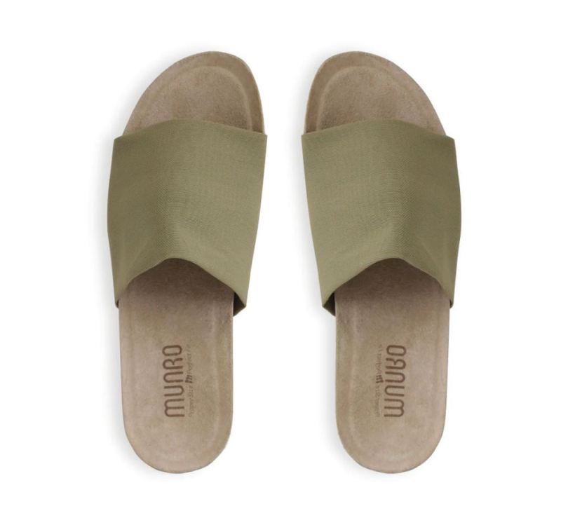 Munro Sandals | Women'S Casita-Olive Green Stretch Fabric | Quick Ship!