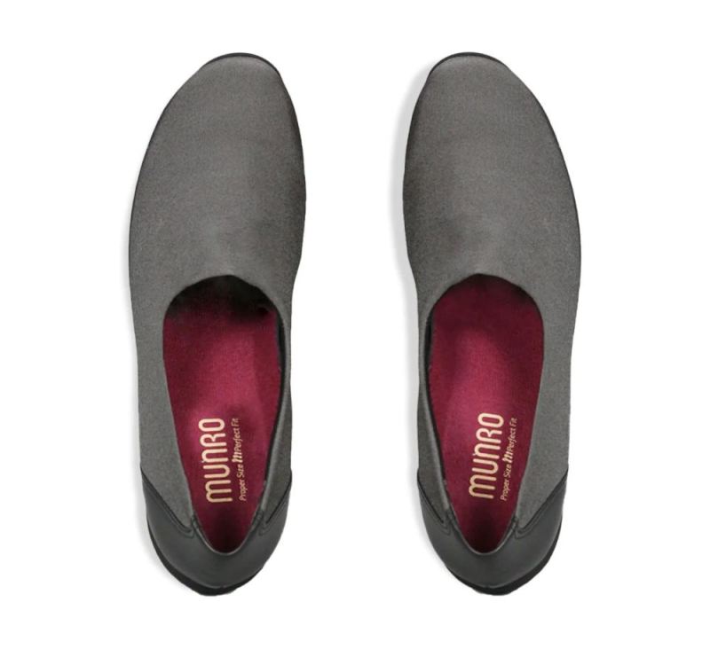 Munro Shoes | Women'S Traveler-Grey Stretch Fabric | Quick Ship!