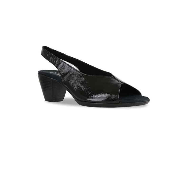 Munro Sandals | Women'S Rochelle-Black Crinkle Patent | Quick Ship!