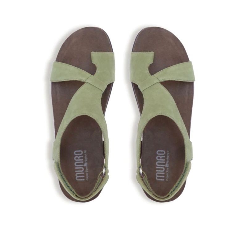 Munro Sandals | Women'S Meghan-Green Nubuck | Quick Ship!