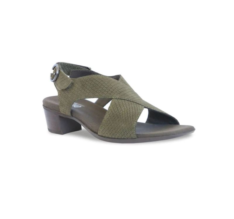 Munro Sandals | Women'S Jenny-Forest Green Lizard Nubuck | Quick Ship!