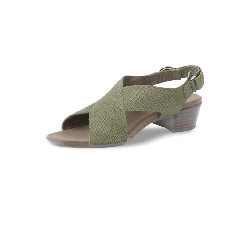 Munro Sandals | Women'S Jenny-Forest Green Lizard Nubuck | Quick Ship!