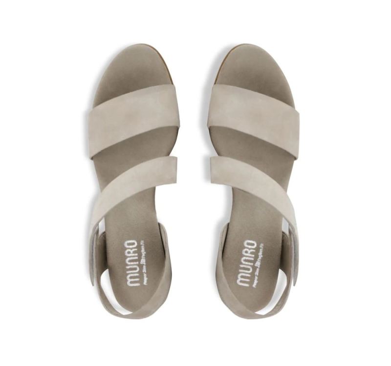 Munro Sandals | Women'S Lucia-Stone Nubuck | Quick Ship!