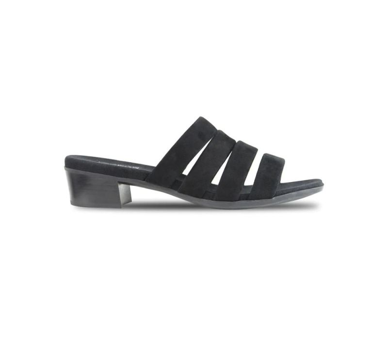 Munro Sandals | Women'S Adrianne-Black Suede | Quick Ship!