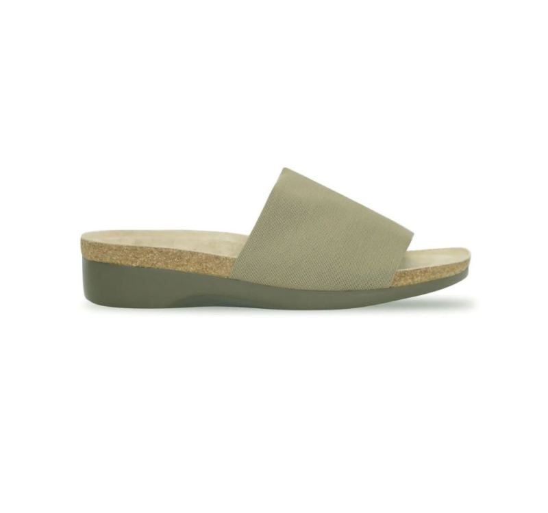 Munro Sandals | Women'S Casita-Khaki Stretch Fabric | Quick Ship!