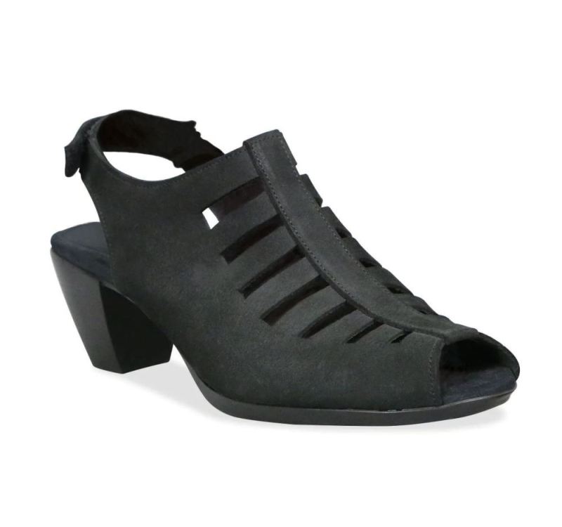 Munro Sandals | Women'S Abby-Black Nubuck | Quick Ship!