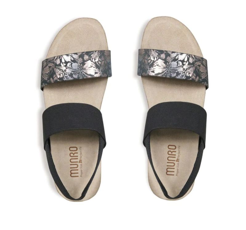 Munro Sandals | Women'S Pisces-Dark Floral Print | Quick Ship!