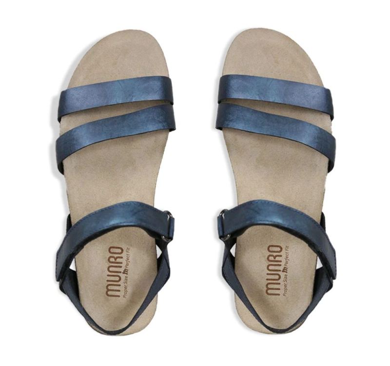 Munro Sandals | Women'S Juniper-Blue Metallic | Quick Ship!