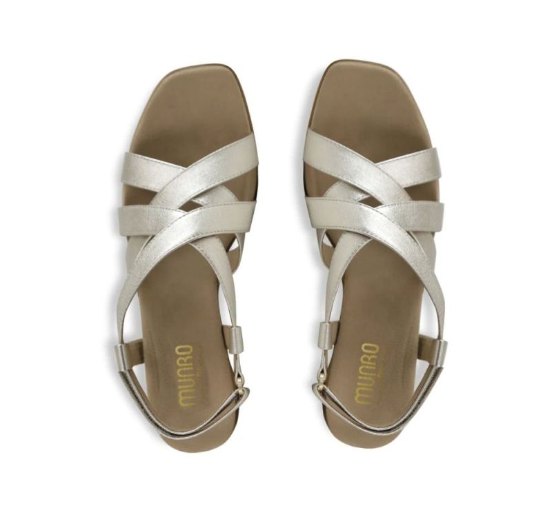 Munro Sandals | Women'S Maddox-Gold Leather | Quick Ship!