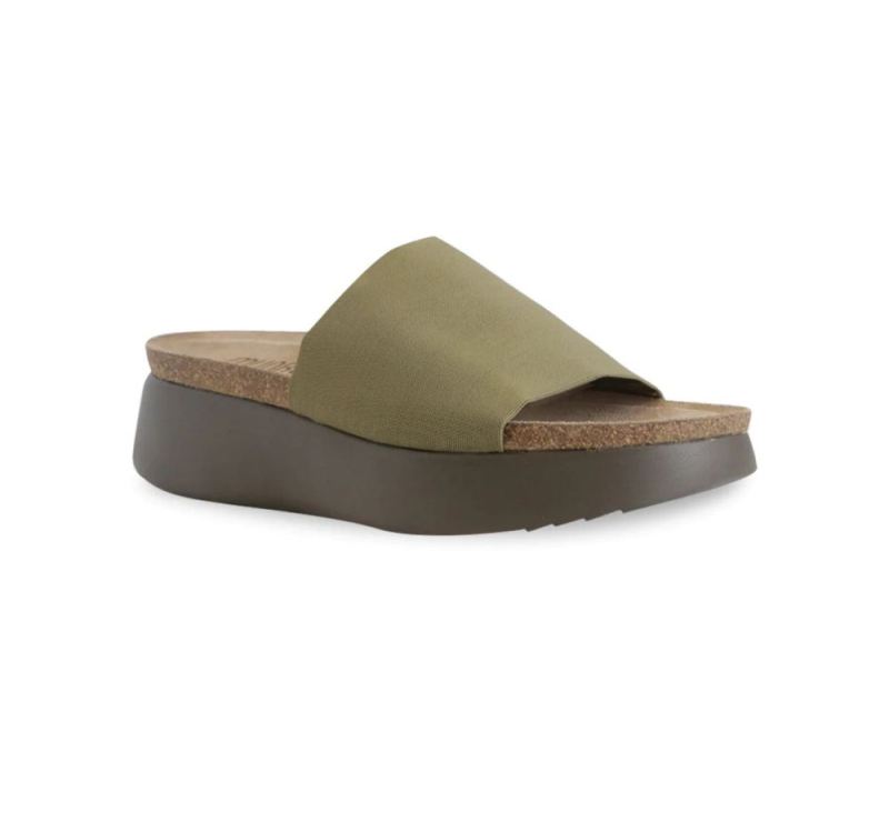 Munro Sandals | Women'S Nalia-Olive Green Stretch Fabric | Quick Ship!