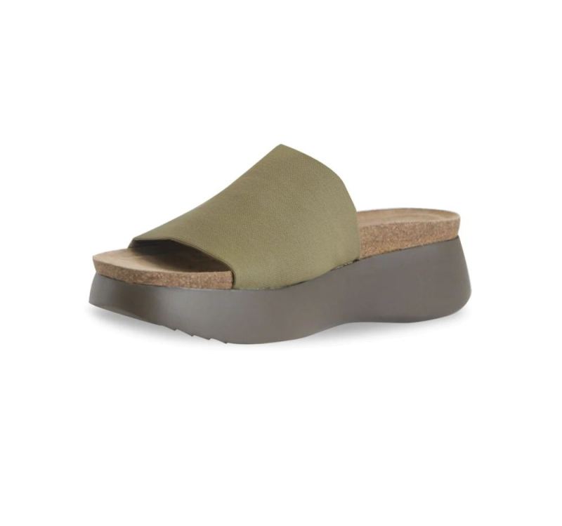 Munro Sandals | Women'S Nalia-Olive Green Stretch Fabric | Quick Ship!