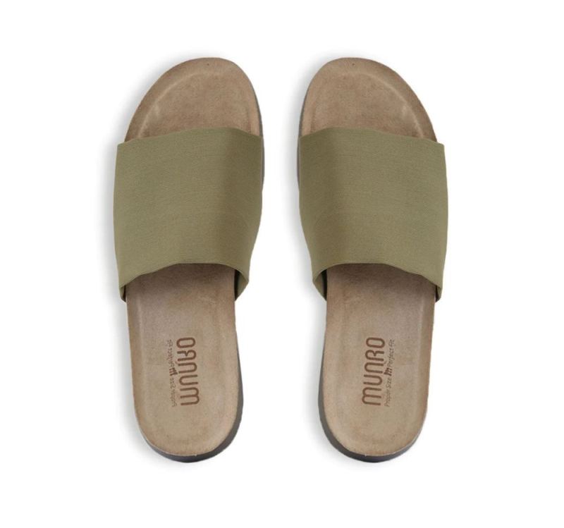 Munro Sandals | Women'S Nalia-Olive Green Stretch Fabric | Quick Ship!