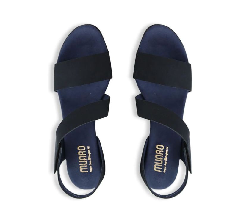 Munro Sandals | Women'S Lucia-Navy Nubuck | Quick Ship!