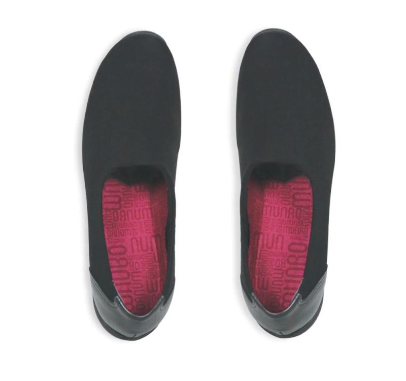 Munro Shoes | Women'S Traveler-Black Stretch Fabric | Quick Ship!