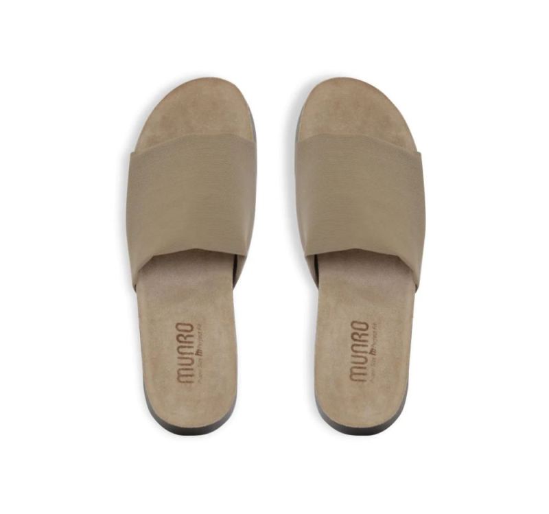 Munro Sandals | Women'S Nalia-Khaki Stretch Fabric | Quick Ship!