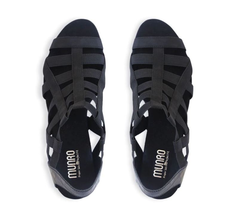 Munro Sandals | Women'S Channing-Black Gore | Quick Ship!